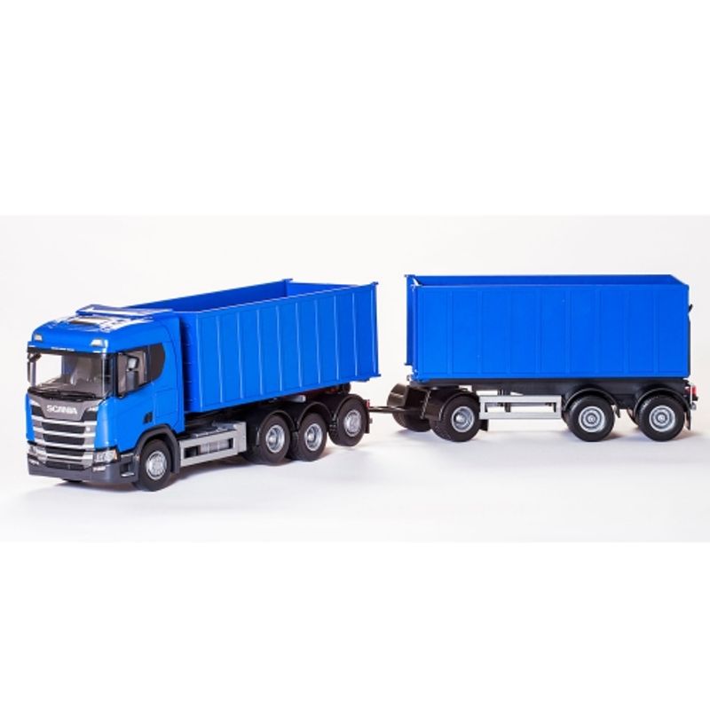 EMEK LASTEBIL SCANIA R-730 KROKBIL MED HENGER, BLÅ 1:25