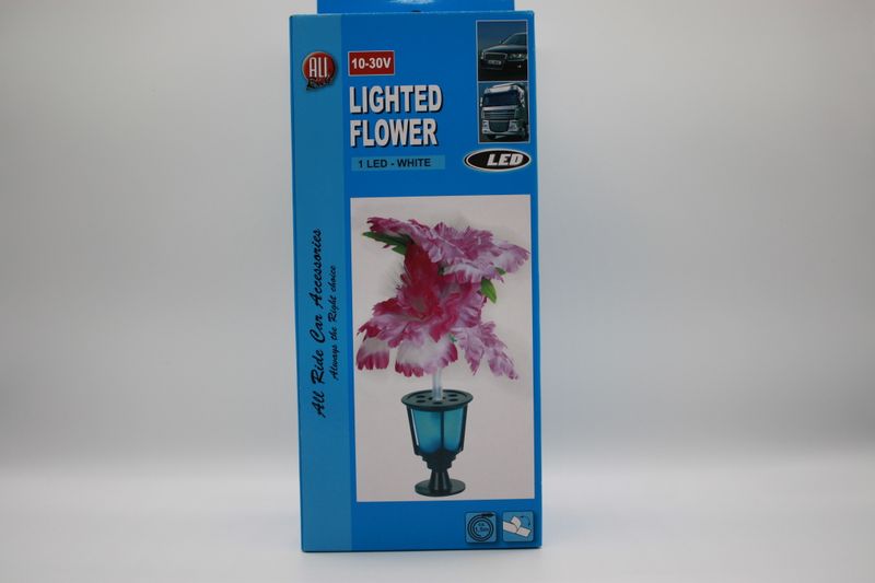 Rosa blomst med led-lys