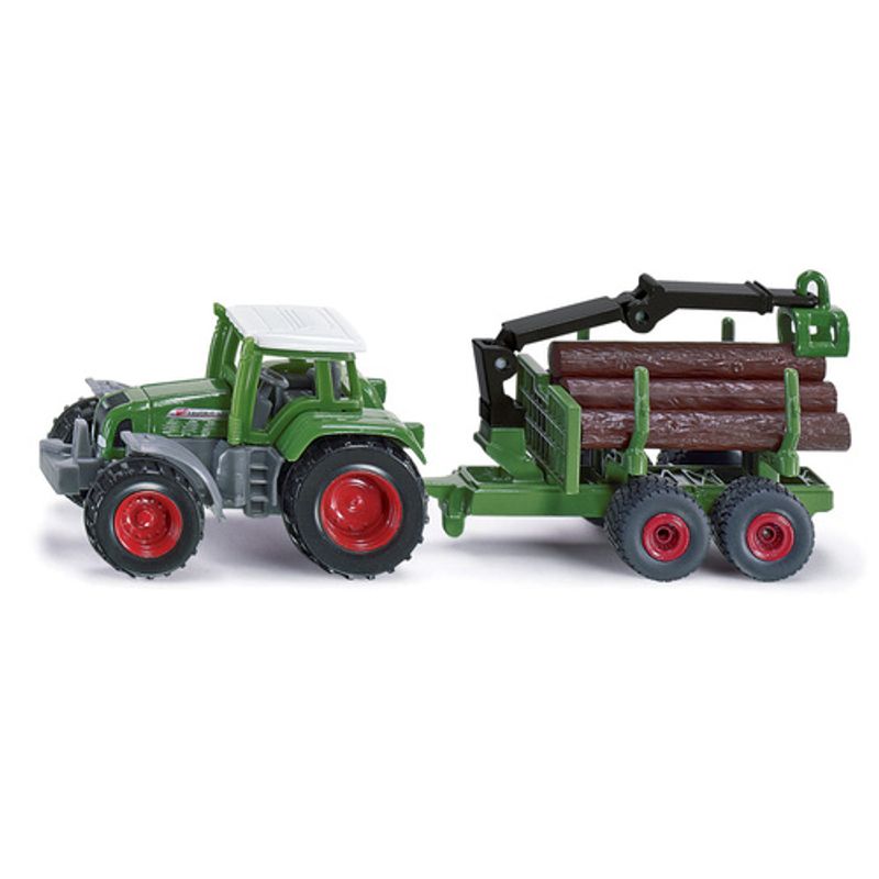 Siku - Fendt traktor med tømmerhenger Grønn Liten lekebil