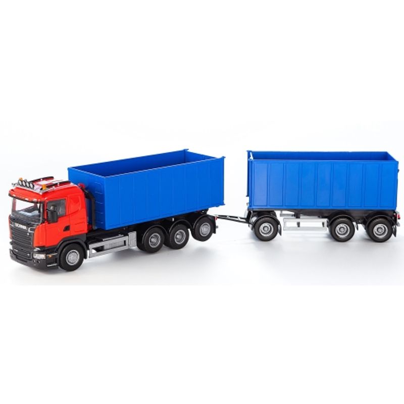 EMEK LASTEBIL SCANIA R-730 KROKBIL MED HENGER, RØD 1:25