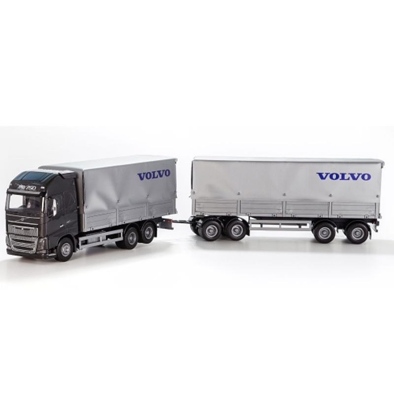 EMEK VOLVO FH16 LASTEBIL MED HENGER, SORT OG GRÅTT KAPELL 1:25