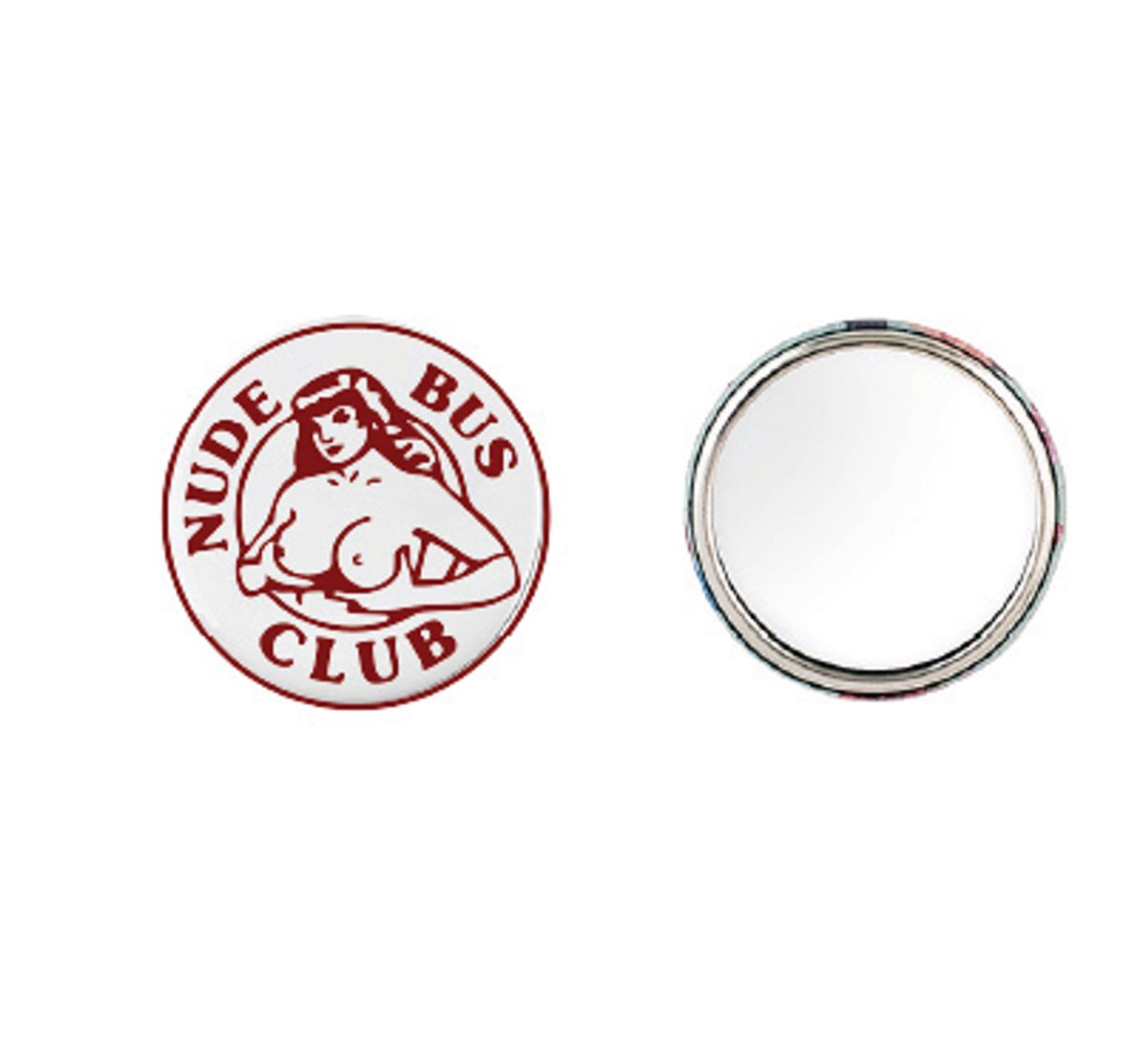 Nude Bus Club Rød Button t 55mm, Velg alternativ i menyen