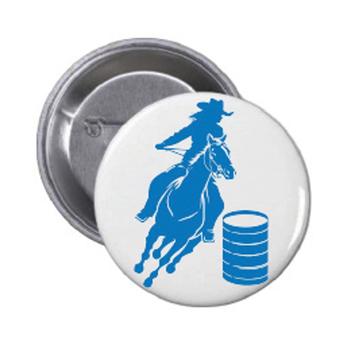 Blå Hest Button 55mm, Velg alternativ menyen