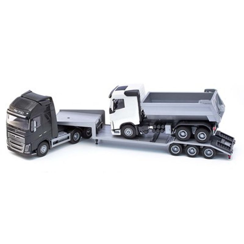 EMEK LASTEBIL SORT VOLVO TREKKVOGN FH16/750 MED MASKINSEMI OG HV